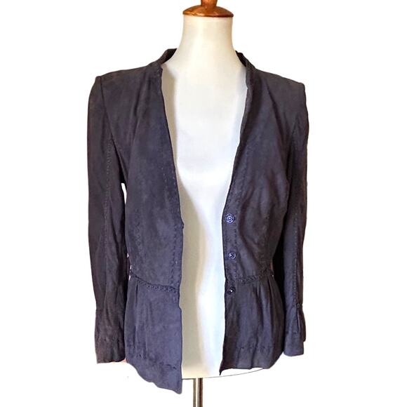 1990s Philosophy di Alberta Ferretti Suede Peplum Jacket – Made in Italy, US 8 - Picture 4 of 8